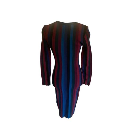 Milly Chevron Vertical Stripe Color Block Sheath Dress Size 2 MSRP: $445 - Picture 7 of 8